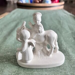 Goebel HX334 W Germany Angel Leading Baby Jesus on a Donkey